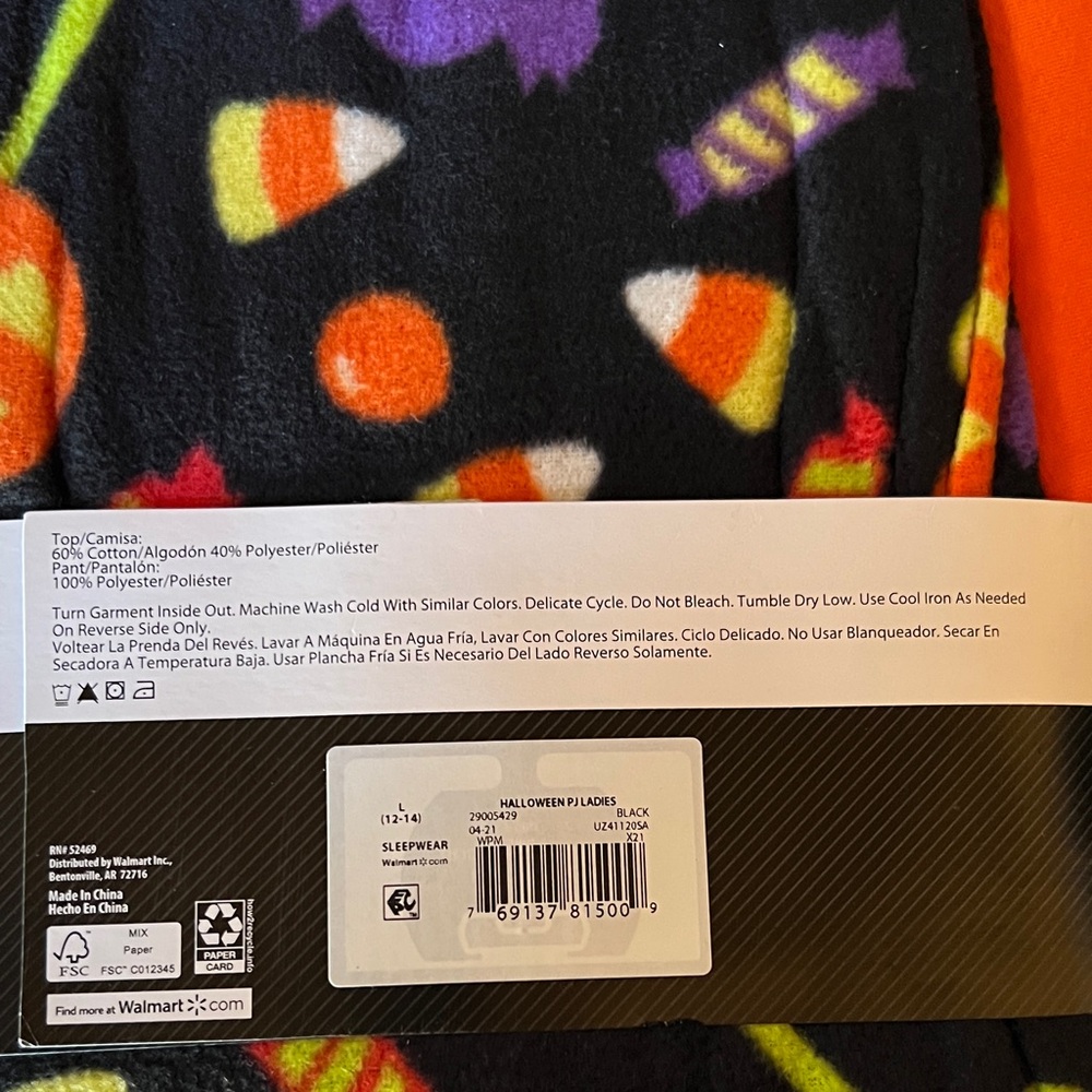 Halloween Women's Pajama Set - Black and Orange - Picture 3 of 5